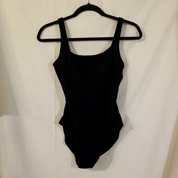 Speedo Other - Speedo One Piece Swimsuit  Black White Womens 10 Lined Swimmer